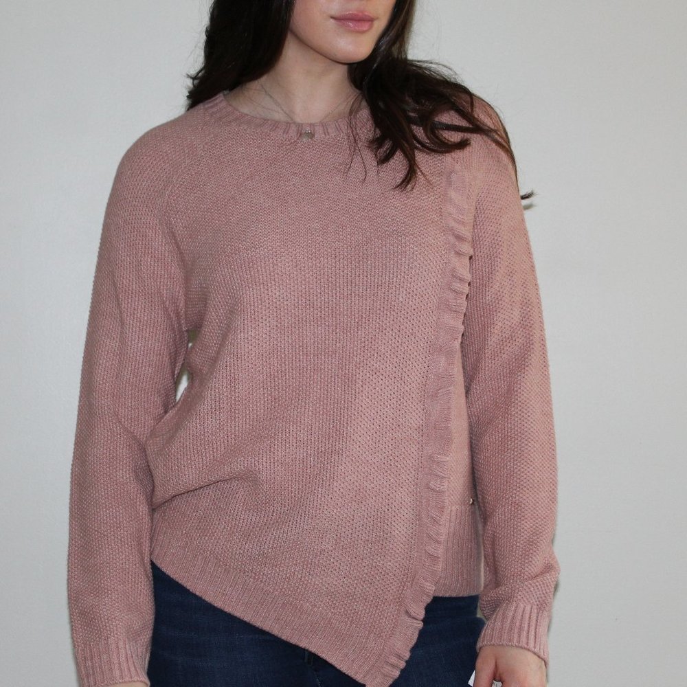 Ivanka Trump Knit Sweater w/ Ruffled Detailing